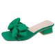 thumbnail image 3 of Sandalias planas con lazo para mujer sandalias cuadradas con punta abierta color sólido para viajes al aire libre, 3 of 9