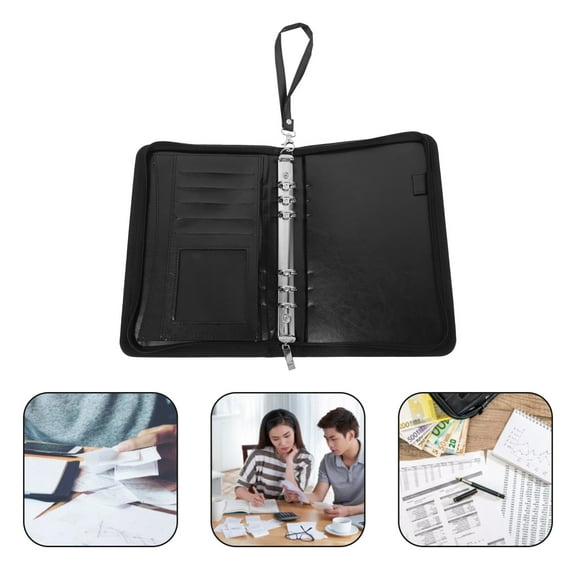 HOMEMAXS Zipper Portfolio Multi Functional Zippered Portfolio Organizer Business Binder For Documents Office Portfolio Business Portfolio Folder A5