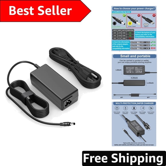 Universal Toshiba Laptop Charger - 19V 3.42A AC Adapter with Power Cord Included