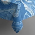 thumbnail image 4 of Blue White Tie Dye Swirl Pattern Rectangle Tablecloth 60"x120",Waterproof Polyester Rectangle Table Cloth, Wipeable Spillproof Polyester Tablecloth for Dining, Camping, Indoor and Outdoor, 4 of 6