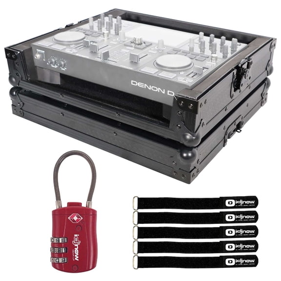 ProX Denon Prime Go Digital Controller Black Flight Case with Red TSA Combination Lock Package