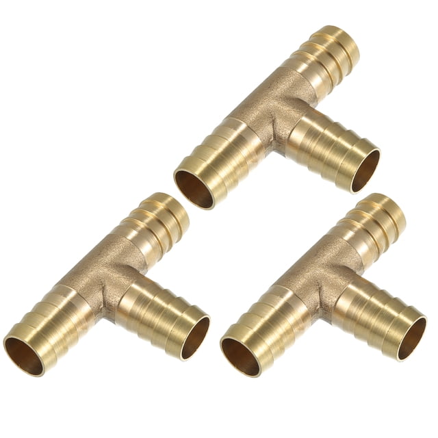 3 uds., 14mm, 0,55 ", accesorio de manguera de púas de latón para coche, conector de 3 vías en forma de T para carpintero, aire, agua, combustible y Gas