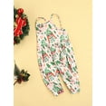 thumbnail image 3 of Qiylii Girls Christmas Bodysuit,Sleeveless Cartoon Print Spaghetti Strap Romper, 3 of 9