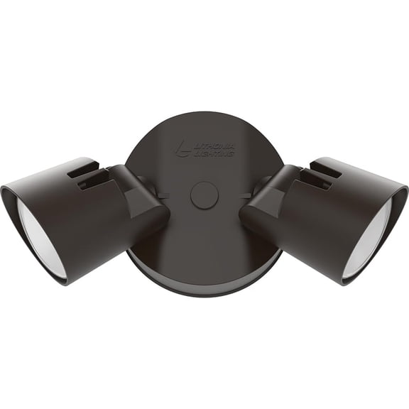 Lithonia Lighting HomeGuard 2-Light LED Outdoor Flood Lights, 4000K Cool White, Dark Bronze, 2-Pack