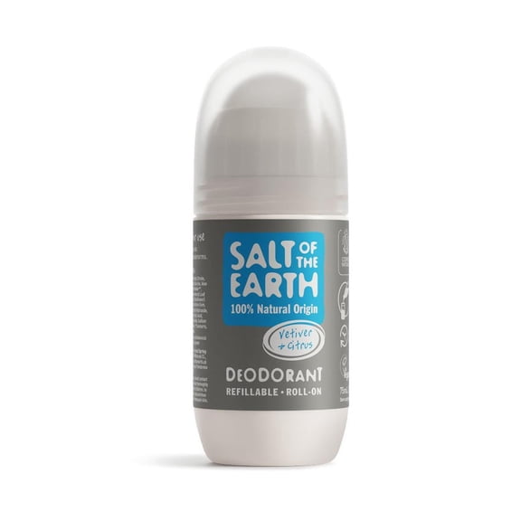 Salt Of the Earth Natural Vetiver & Citrus Refillable Roll-On Deodorant 75ml
