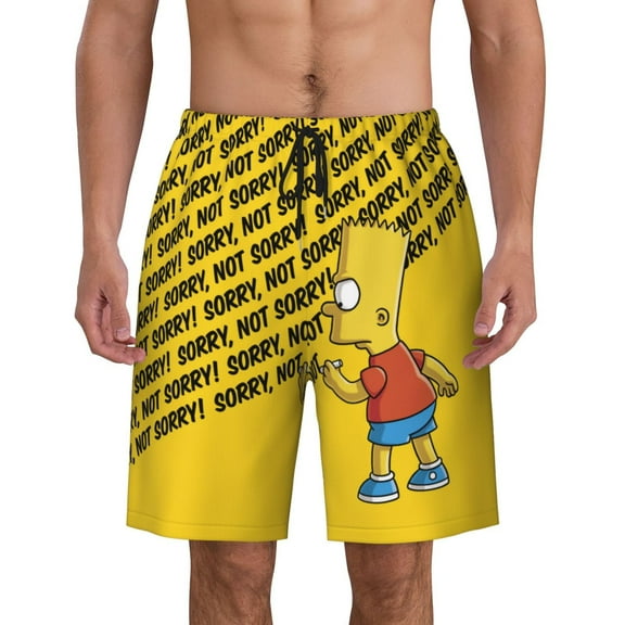 The Simpsons Mens Swim Trunks Quick Dry Swim Shorts Mesh Lining Bathing Suits Swimwear Beach Shorts with Pockets
