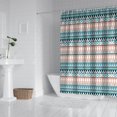 thumbnail image 2 of Pink and Blue Geometric Striped Pattern Shower Curtain 84"x72" ,Bathroom Decorative Shower Curtains Set with 12 Hooks,Modern Waterproof Washable Shower Curtain, 2 of 6