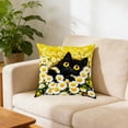 thumbnail image 6 of Uutvery Cats Patterns Pillow Covers 45x45cm， Soft Polyester Decorative Cushion Case with Hidden Zipper， for Sofa Bed Home Decor Living Room Bedroom, 6 of 6