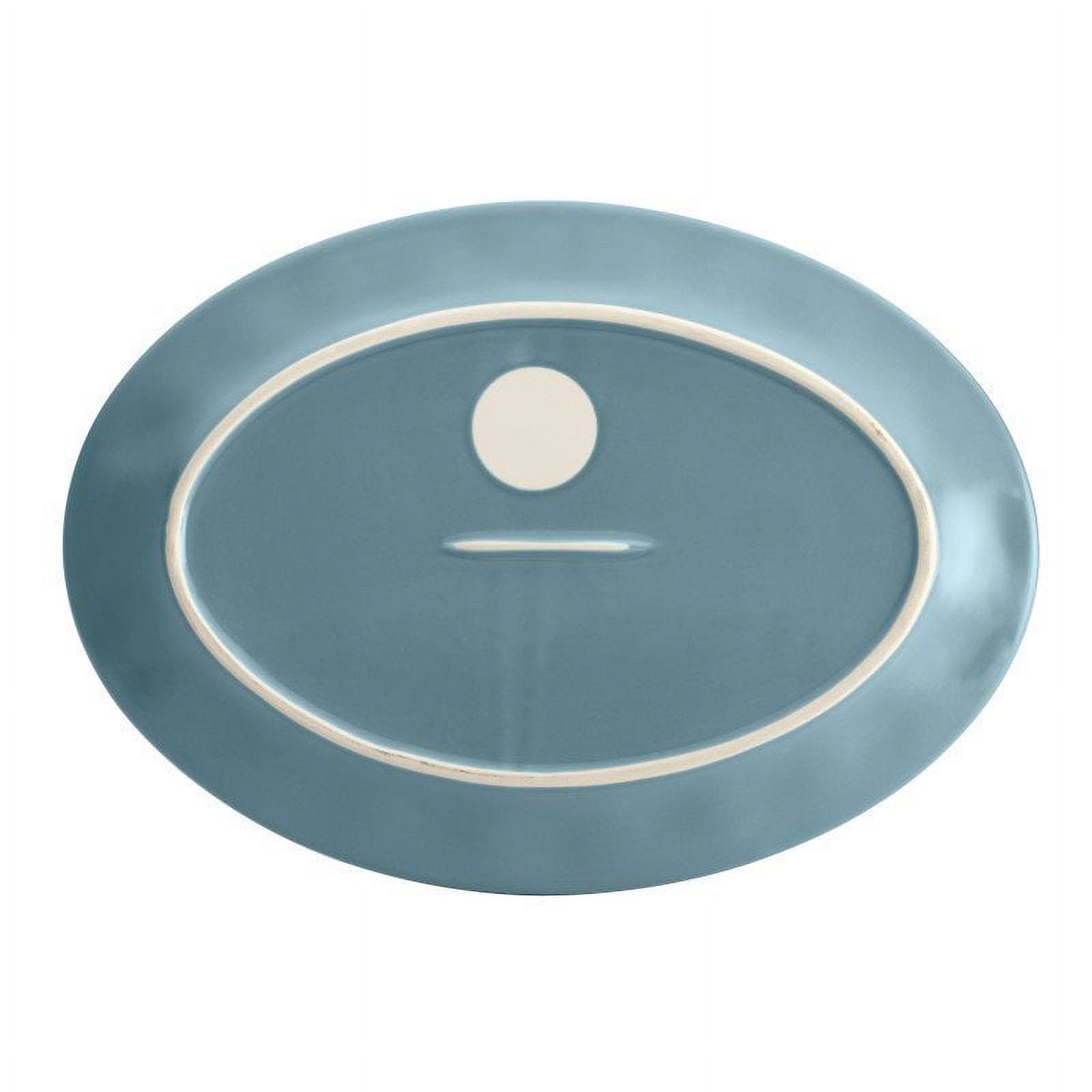 Rachael Ray 10 x 14-Inch Cucina Dinnerware Stoneware Oval Platter, Agave Blue