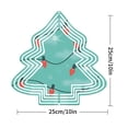 thumbnail image 2 of Stylish Metal Hanging Christmas Tree Wind Spinner - Festive Teal Design with Red Lights & Star - Perfect for Yard & Garden Decor, 2 of 7