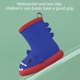 thumbnail image 2 of Botas de lluvia para niños pequeños con dibujos de tiburones fáciles de poner, zapatos de lluvia para bebés, botas impermeables para niños y niñas (azul, 7 niños pequeños), 2 of 5