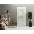 thumbnail image 5 of Slab Barn Door Panel 24 x 96 inches | Lucia 8822 White Silk with Frosted Glass | Sturdy Finished Interior Doors | Pocket Closet Sliding, 5 of 5