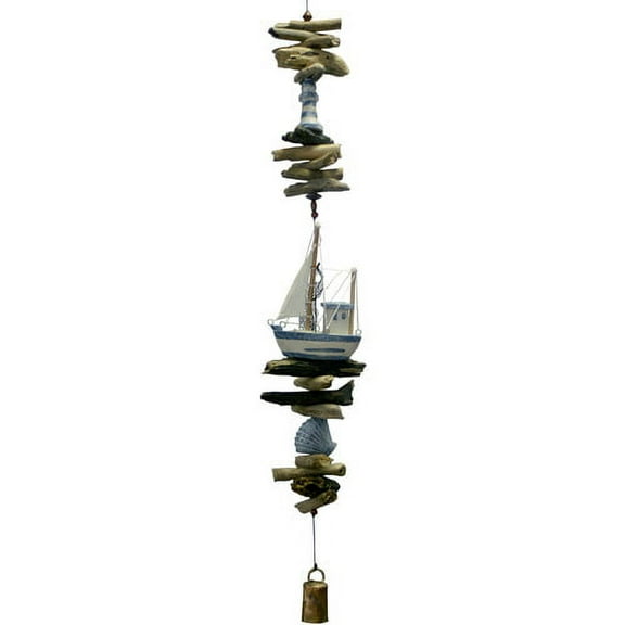 Cohasset Gifts & Garden Work Boat Wooden Wind Chime