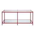 thumbnail image 2 of Scoles 1-Shelf Glass Top Coffee Table, Red, 2 of 6