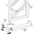 thumbnail image 2 of Shower Door Towel Bar Brackets Compatible with Alumax & Basco, Replacement for 25" Chrome Framed Sliding Shower Door Towel Rod , Clear Acrylic Brackets, 2 of 3