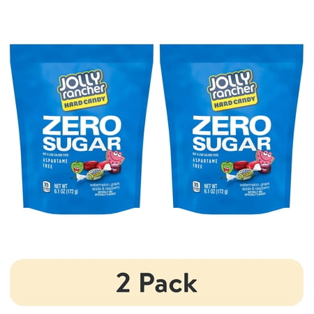 (2 pack) Jolly Rancher Zero Sugar Assorted Fruit Flavored Hard Candy, Bag 6.1 oz
