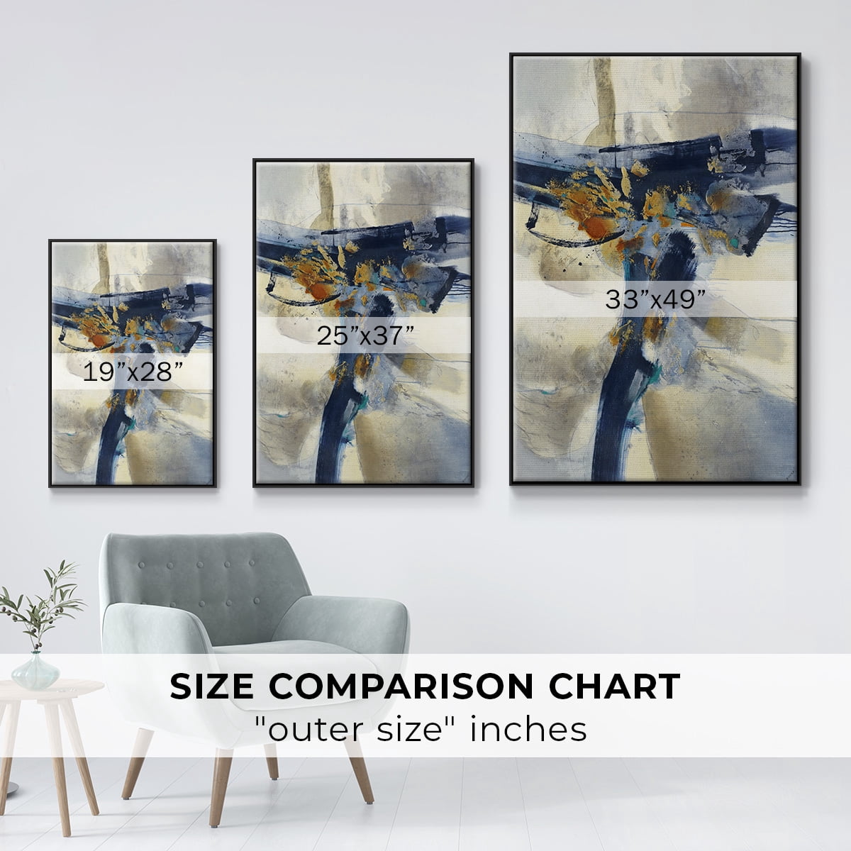 Blast Framed Premium Gallery Wrapped Canvas - Ready to Hang - 17 x 25 - Black Floating Frame