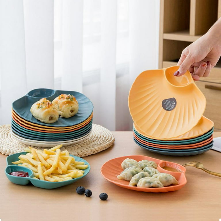 Wheat Straw Deep Dinner Plates, Unbreakable Sturdy Plastic Dinner Plates,  Microwave and Dishwasher Safe Reusable Plate for Fruit Snack Dinner Plates