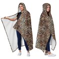 thumbnail image 2 of Wearable Blanket,Brown and Black Leopard Print Hooded Wearable Flannel Blanket for Adults & Teens,Winter Poncho Shawl Wrap Cape Cozy Anti-Pill,50"x60", 2 of 5