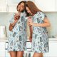 thumbnail image 4 of Balery Winter Wonderland Light Blue Camisón de manga corta con cuello redondo para mujer, cómodo y elegante., 4 of 6