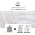 thumbnail image 2 of 100% Egyptian Cotton Pillow Protectors Set of 2, 600 Thread Count Standard Size Bed Pillow Cases with Zipper, Sateen Weave Cooling Pillow Cases Quiet and Breathable Easy Care (2PCS, Standard, White), 2 of 7