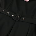 thumbnail image 6 of Viikei Womens Dresses Short Dress,Women Summer Flower Casual V-Neck Zipper Belt Short Sleeve Solid Dress Black XL, 6 of 6