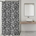 thumbnail image 4 of Small Stall Abstract Black White Shower Curtain Boho Bohemian Modern Rv Minimalist Geometric 36Wx72H Inch Simple Line Neutral Fabric Decor Bathroom Polyester Waterproof 7 Pack Hooks, 4 of 6