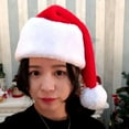 thumbnail image 5 of Gorro de Papá Noel de Navidad, gorro de Papá Noel de felpa suave para Navidad con piel clásica gruesa, maravilloso regalo de Navidad, 5 of 5