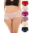 thumbnail image 2 of Barbra Women's Panties Retro Lace Boy Shorts Small to Plus Size Multi-Pack, 2 of 8