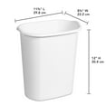 thumbnail image 3 of Sterilite 11.4L OPP Rectangular Wastebasket- White, 3 of 3