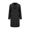 thumbnail image 4 of XFYSSS Casual Women's Fashion Solid Color Long Sleeve V-Neck Drawstring Pullover Hooded Dress Women Polyester Dress Long Sleeve V-Neck Hooded Dress, 4 of 7