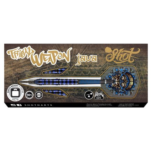 Shot Tribal Weapon Java Steel Tip Dart Set-90% Tungsten-26gm