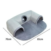 perfeclan Cat Tunnel Bed, Play House, Exercise with Play Ball Toy, U Shaped Cat Tunnel Tubes for Rabbits, Hamsters, Small And Medium Cats large