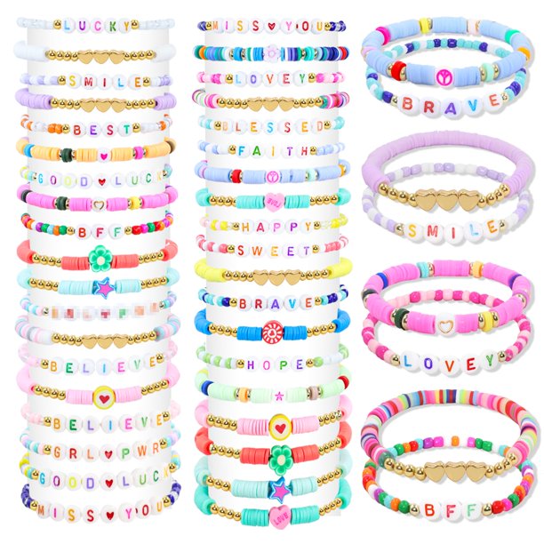 Pulsera de la amistad yesaior, colorida, juego de 60 para mujer
