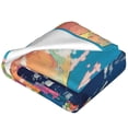 thumbnail image 2 of Bixox Fleece Blanket Colorful Whimsical Earth Pattern Super Soft Double-Sided Microfiber Flannel Blanket for Sofa, Bed, Couch,Suitable for All Seasons - 60"x50", 2 of 5