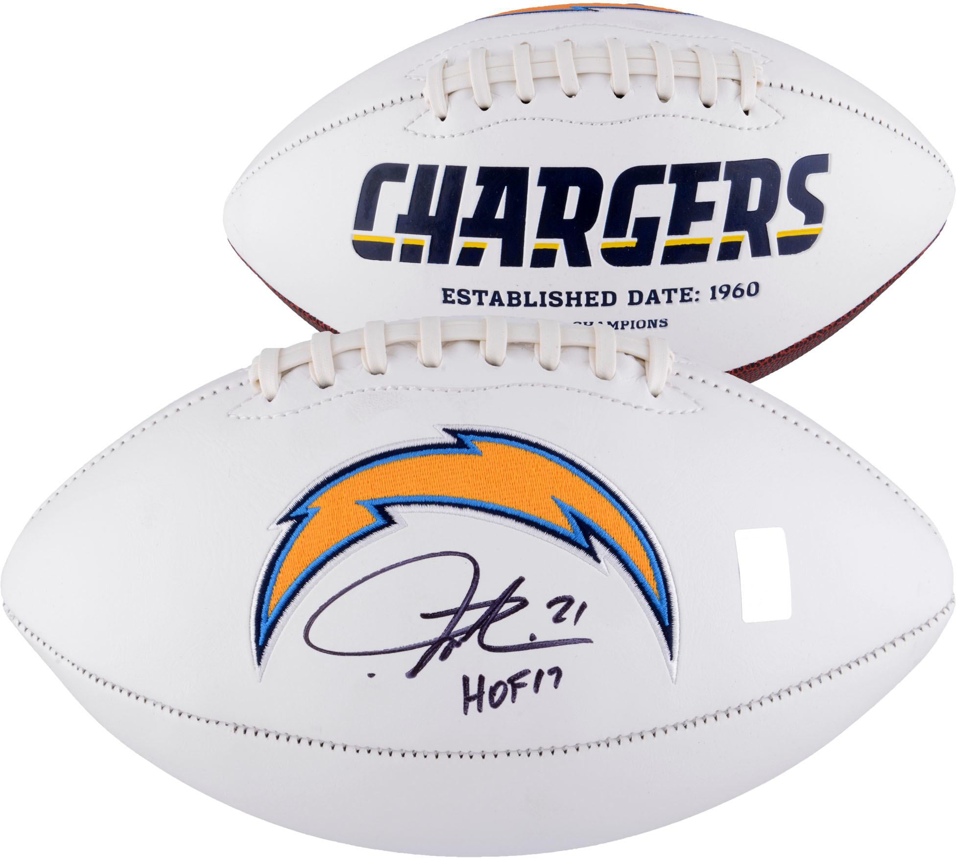 LaDainian Tomlinson Autographed/Signed San Diego Chargers White Full Size Helmet withHOF 17 Inscription 