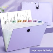 Vobzolite 4 Pack File Folders Letter Size Buckle Design Classified File Folders Documents A4 File Folders - 8 Pockets Plastic File Dividers for Home Office