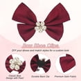 thumbnail image 2 of 2-Pack Bow Shoe Clips, Satin Elegant Detachable Buckle Bridal Heels Accessories with Pearl Rhinestone for Wedding, 2 of 5