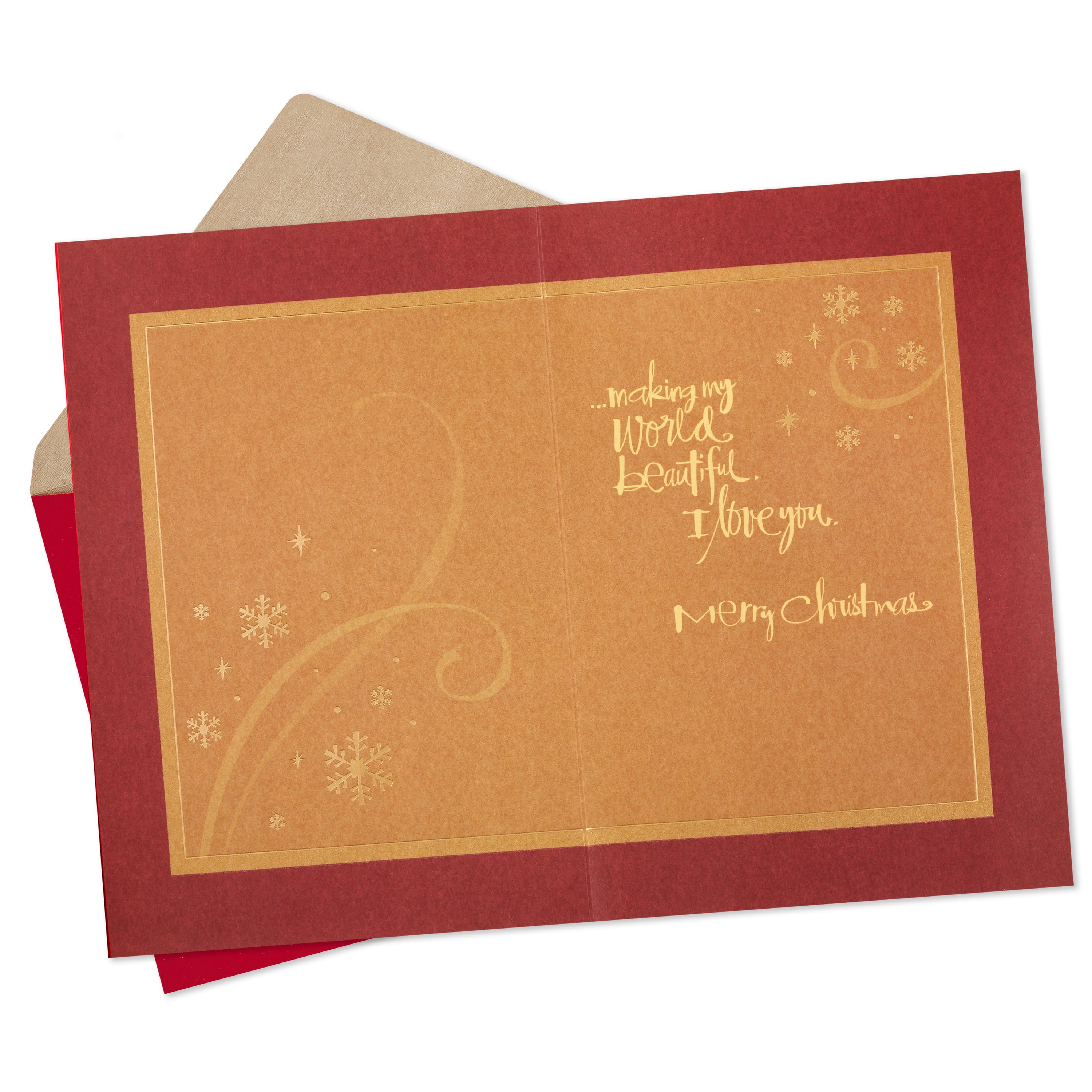 Hallmark Romantic Christmas Greeting Card (You Make My World Beautiful)