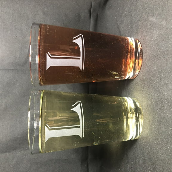 16OZ MONOGRAM BEER GLASS L SET OF 2