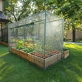thumbnail image 5 of Crop Cages for Garden Plant, 9.8x3.3x6 Ft Plant Protection Tent with Zippered Door, Raised Bed Cover, Garden Bed Cover with Frame, Wind-Resistant Plant Cages for Outdoor Plants Vegetable Flower, 5 of 8