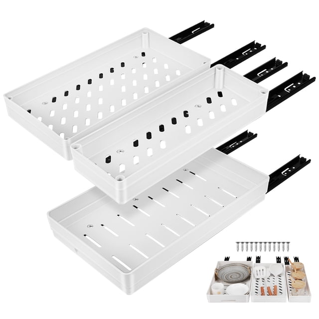 Organizador extraíble para cocina, 3 unidades, estantes extraíbles para despensa, organizador de armarios, estantes de almacenamiento para artículos esenciales de cocina y baño.