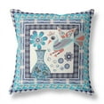 thumbnail image 7 of Love Your Vase Peacock Throw Pillow with Removable Cover in Blue Navy Off-White 16x16, 7 of 7