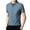 Blue, variant on IWRICH Strip Shirts for Men Short Sleeve Button down Shirt Casual Formal Business Regular Fit Shirts with Pocket Sky Blue XL