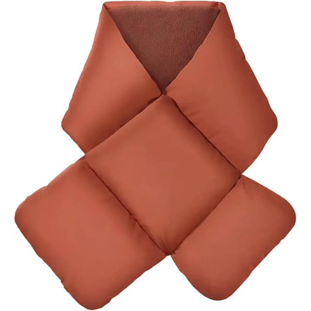 WFJLWJL Versatile scarf, imitation down scarf, thickened warm scarf, windproof and coldproof solid color scarf