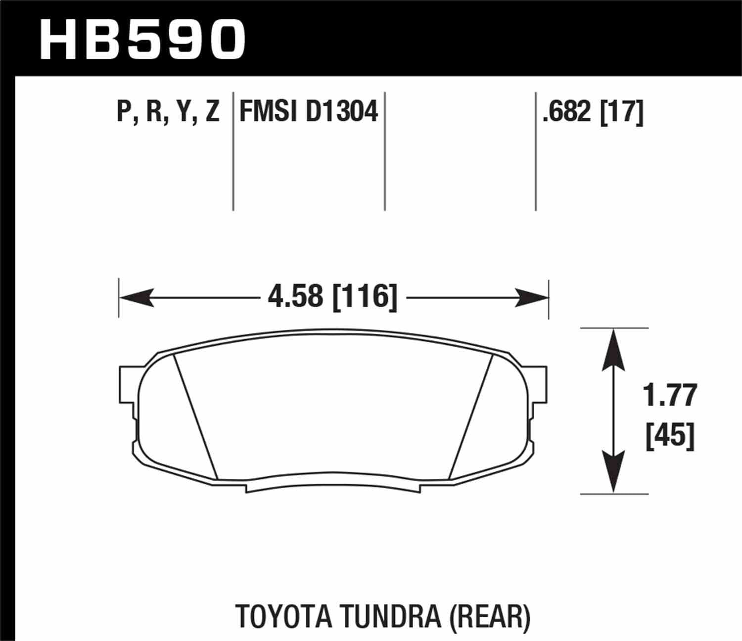 Hawk Performance 08-14 Toyota Land Cruiser Ceramic Street Rear Brake Pads Fits select: 2007-2016,2018-2019 TOYOTA TUNDRA