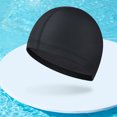 thumbnail image 2 of Paquete de 4 gorros de baño de tela de Color puro para hombre y mujer, gorro de baño, gorro de baño impermeable y transpirable agrandado, 2 of 5