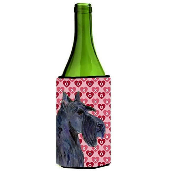 Scottish Terrier Hearts Love Valentines Day Portrait Wine bottle sleeve Hugger
