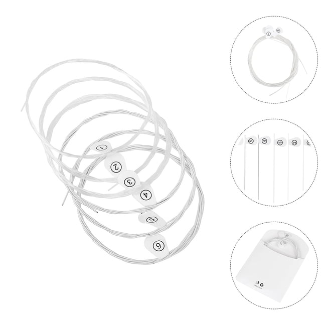 KONTONTY 1Set Professional Silver Plated Acoustic Guitar Strings Multi Color Long Sustain Comfortable Grip