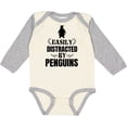 thumbnail image 3 of Inktastic Easily Distracted by Penguins Boys or Girls Long Sleeve Baby Bodysuit, 3 of 5